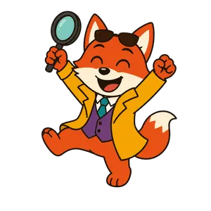 The Kryzzle fox celebrating with both arms up